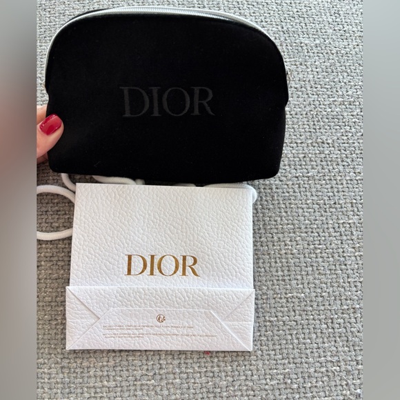 Dior  Black Velour Clutch Cosmetic Pouch Limited Edition VIP Gift Brand New - Picture 4 of 7